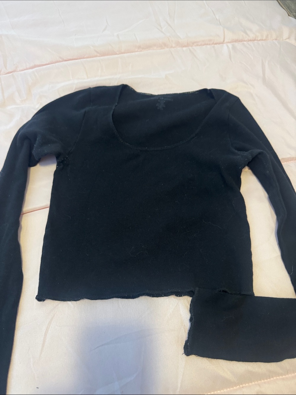 Brandy Melville Black Ribbed Scoop Neck Tank
